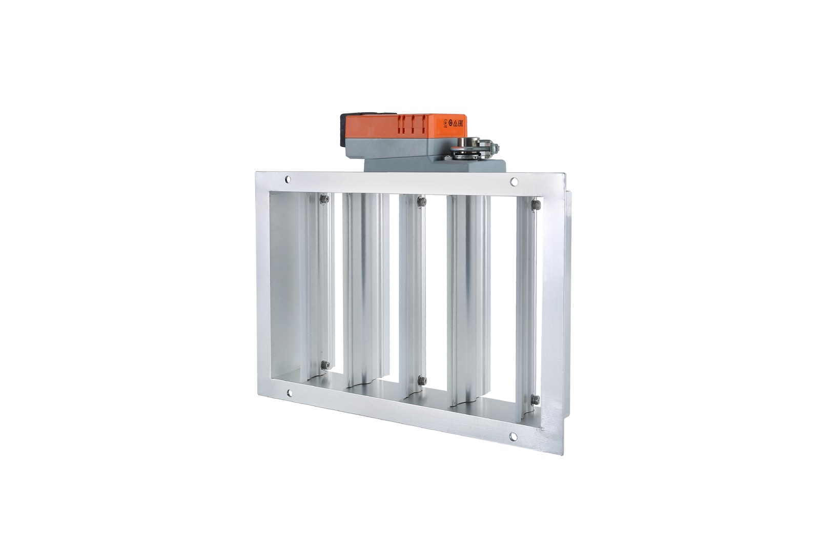 Louvered air damper assembly with actuator