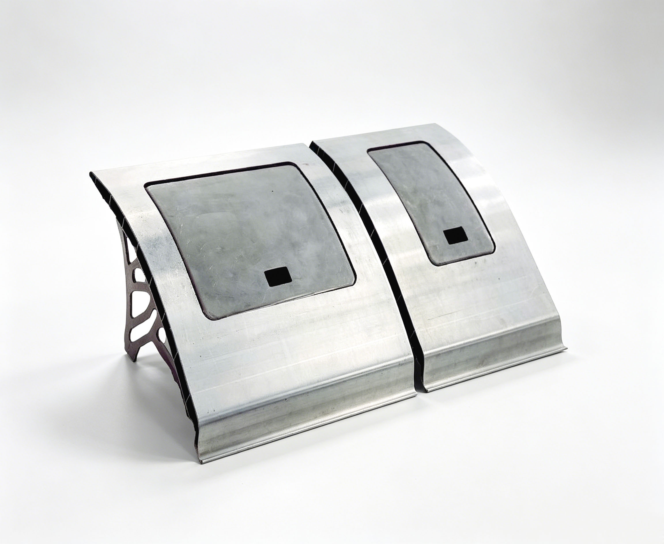 Pair of fabricated metal inspection doors